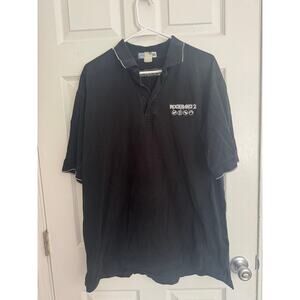 Microsoft XBOX 360 Rockband 2 Black Short Sleeve Polo Shirt Embroidered Mens XL